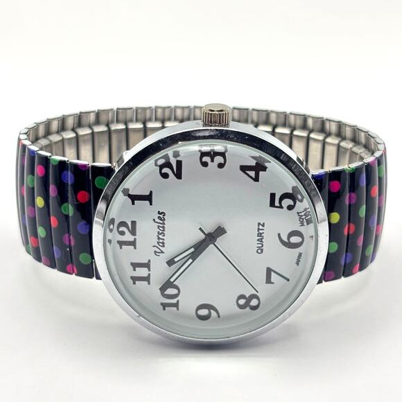 Varsales Ladies Silver Pok A Dot Watch - Picture 3 of 4